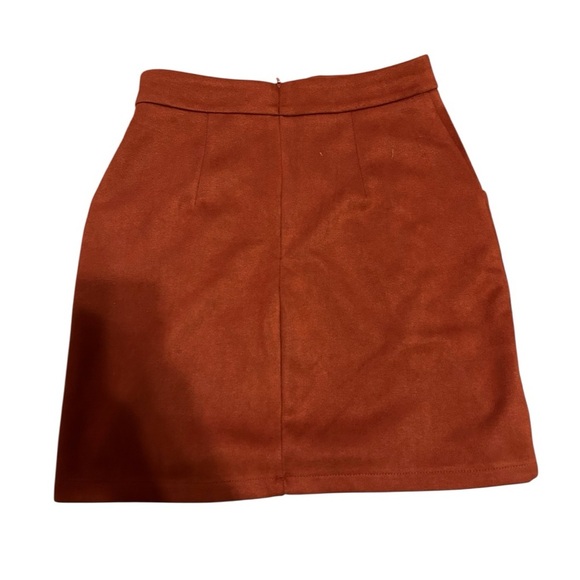 Rust Lace-Up Mini Skirt - Picture 3 of 4